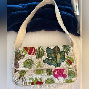 Anthropologie Colorful Beaded Shoulder Bag